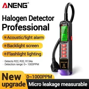 ANENG HD02 Halogen Refrigerant Leak tester R22 R32 R134a USB Rechargeable Lithium Battery Air Conditioning Tester Adjustable Sensitivity Gooseneck Flexible Cleaning