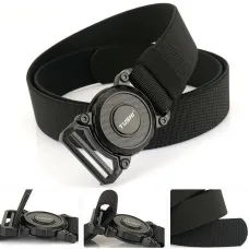 TUSH2023 Hot Sell Men Belt 125cm*3.8cm Elastic Polyester Waistband New Design Metal Quick Release Buckle Tactical Girdle
