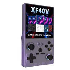 128G XF40V Handheld Game Console with 4 Inch IPS HD Screen RK3326 RGB Joysticks Open Source Linux System 4000mAh Battery Vibration Motor Retro Gaming Portable Emulator Gaming Console