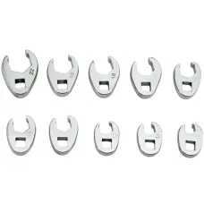 10PCS 3/8Inch Drive Crowfoot Wrench 10 To 22mm Metric SAE Imperial Chrome Plated Foot Open End Spanner