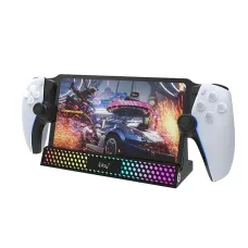 IPLAY HBP-614 for PS5 Portal Game Console RGB Light Charger Bracket with Detachable Stand Plug and Play