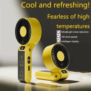 Foldable Handheld Fan 150 High Speed Adjustable Noise Free USB Rechargeable 5000mAh Lightweight Design Cooling