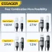 ESSAGER ES-X70 5A 100W USB-A/Type-C to Type-C/iP Digital Display Cable Fast Charging Data Transmission Tinned Copper Core Line 0.25M/1M/2M Long for iPhone 16 16 Pro 15 14 13 for Huawei Pura X for Xiaomi 15 Ultra for Samsung Galaxy S25 Ultra