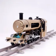 Teching Engine Steam Train Model With Pathway Full Aluminum Alloy Model Gift Collection STEM Toys