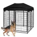 PawGiant Large Dog Kennel Outdoor Dog House with Roof 4ft x 4.2ft x 4.45ft Heavy Duty Metal for Large to Small Dog, Outside Dog Kennel Pet Crate Cage Playpen with UV-Proof Waterproof Cover