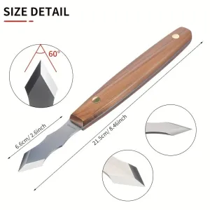 Long Neck Marking Knife Carbon Steel Blade 60 Degree Angle Solid Wood Handle Precise Cutting Professional Woodworking Tool for Joinery Cabinetmaking Furniture Making