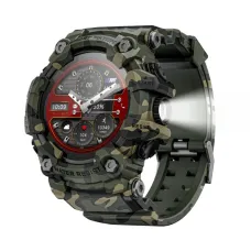 LOKMAT ATTACK GT 1.32inch HD Screen 5ATM&IP68 Waterproof Compass Flashlight SOS Function bluetooth Call Heart Rate Blood Pressure Blood Oxygen Monitor Sleep Monitoring Multi-sport Modes Music Playback Smart Watch