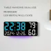 15 Inch Digital Wall Clock with Atmosphere Lights Remote Control Temp Humidity Display LED Table Clock Multifunctional Alarm Clock