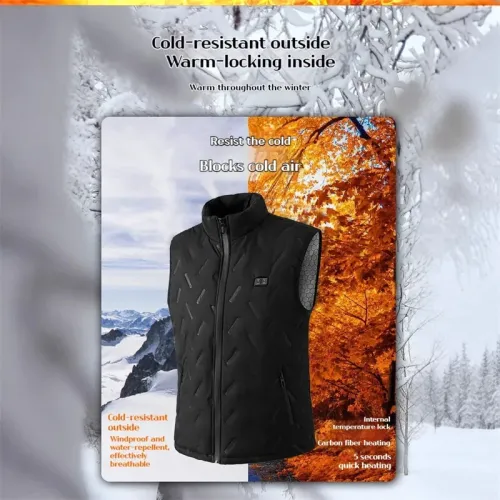 TENGOO 9 Zone Heated Vest for Men Women USB Charging Dual Control Winter Warm Casual Sleeveless Clothing