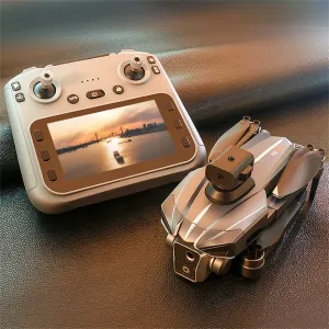 XKJ K18 MAX GPS 5G WiFi FPV with 5.9inch LCD Screen Controller HD Dual Camera Servo Gimbal 360 Obstacle Avoidance One-Key Airdrop Brushless Foldable RC Drone Quadcopter RTF