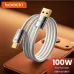 Toocki TX110A2 100W USB-A to Type-C Cable QC3.0 Fast Charging Data Transmission Thickened Tinned Copper Core Line 1M/2M Long for iPhone 17 17Pro Max 16 15 for Xiaomi 17pro for Samsung Galaxy S25 Ultra for OPPO Reno9
