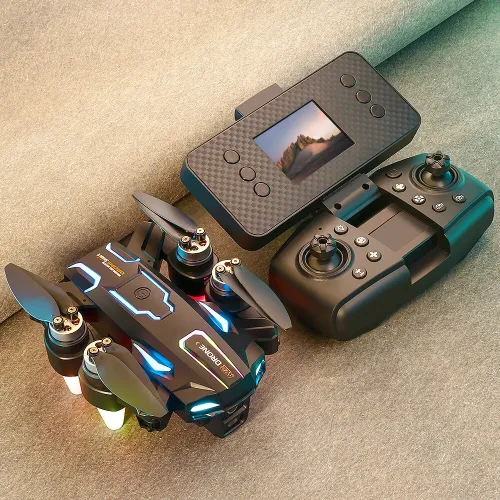 YCRC A22 WiFi FPV with Electrically Adjustable Camera Optical Flow Hover Automatic Obstacle Avoidance Detachable Camera Display Screen LED Brushless Foldable RC Drone Quadcopter RTF