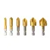 Drillpro 23pcs Woodworking Chamfering Countersunk Drill Bit Set 5 Flute Chamfering Drill Wood Plug Cutter Automatic Center Punch Drill