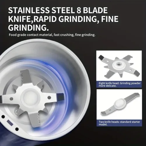 IPRee 8 Blades Coffee Bean Grinder Electric Electric Spice Food Processor Food Mixer 200W Powerful Spice Grinder Electric Grain Mills