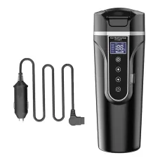 450ml 12V 24V Car Electric Kettle Cup Stainless Steel Smart Temperature Control Display Portable Travel Mug Fast Heating Adjustable Thermos Boiling Tea Brewing Warm Milk