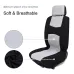 4pcs Car Seat Covers Full Set Fits Most Cars Trucks SUVs Grey
