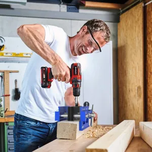 Metric/Imperial Scale Self-Centering Doweling Jig Kit Drill Jig For Straight Holes Biscuit Joiner Set With 6 Drill Guide Bushings Adjustable Width