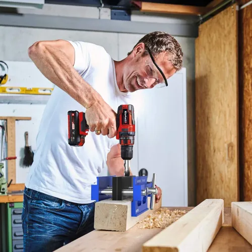 Metric/Imperial Scale Self-Centering Doweling Jig Kit Drill Jig For Straight Holes Biscuit Joiner Set With 6 Drill Guide Bushings Adjustable Width