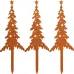 Pack of 4 Rust Stake Christmas Tree and Deer Christmas Decoration Rust Garden Stakes Christmas Trees Reindeer Christmas Decoration Outdoor Autumn Decoration