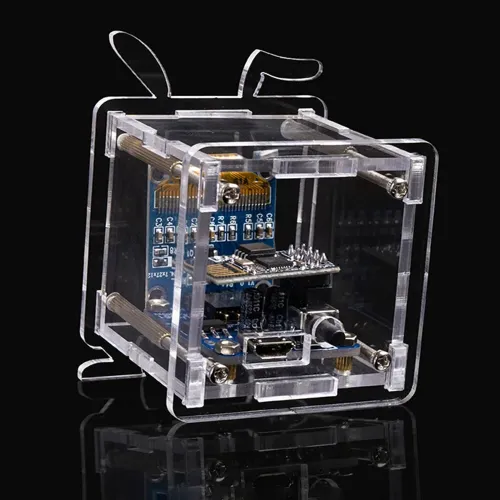 0.96 Inch ESP8266 Mini Weather Forecast Clock OLED Display Electronic Clock Diy Kit Support 2.4G Wifi Network With Case Fun Diy Soldering Loose Parts