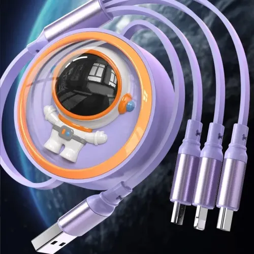 6A 100W USB-A to Type-C/Micro/iP Retractable Cable Fast Charging Data Transmission Copper Core Line 1.2M Long for iPhone 15 14 13 for Huawei Pura 70 Ultra for Xiaomi Civi 4 Pro for Samsung Galaxy S24