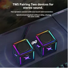 Yesido YSW34 3D Music Box bluetooth Speaker Portable Speaker RGB Colorful Light 52mm Driver Unit TWS Connection Subwoofer Speakers