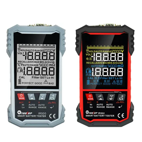 MUSTOOL IR502/IR500 120V 500 Battery Internal Resistance Tester 4-Wire Kelvin Test Lead-acid Lithium Nickel-cadmium Batteries Tool