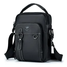 BULLCAPTAIN Genuine Leather Men's Shoulder Bag Small Handbag Fashion Crossbody Bag for Men Daily Casual Travel Messenger Bag for 7.9inch Ipad