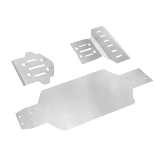 Upgraded Metal Parts For MJX 7303 RC Car 304 Stainless Steel Front and Rear Bumper Guards/Chassis Guards Vehicle Models Accessories