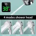 Shower Head High Pressure Digital Display Four Modes Handheld Bathroom Shower Accessory Water Saving Pressurized Adjustable Spray LED Temperature Display