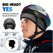 Wolfilist 1-Pack Unisex Breathable Thermal Cycling Skull Cap Winter Windproof Fleece Lined Full Coverage Headscarf Hat for Running Skiing Motorcycle Riding