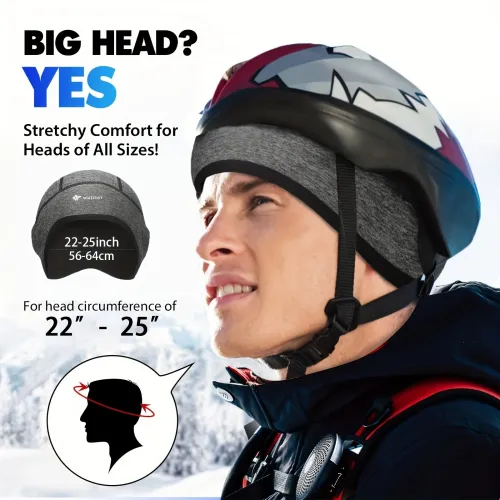 Wolfilist 1-Pack Unisex Breathable Thermal Cycling Skull Cap Winter Windproof Fleece Lined Full Coverage Headscarf Hat for Running Skiing Motorcycle Riding