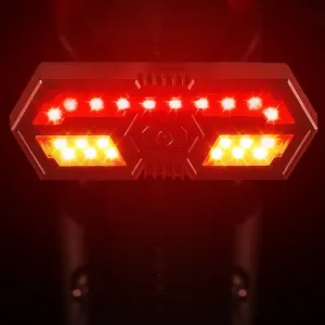 WESBIKING Smart Bike Light Wireless Remote Control Rack Lamp LESignal Tail Light USB Bicycle Rechargeable Flashing Taillight