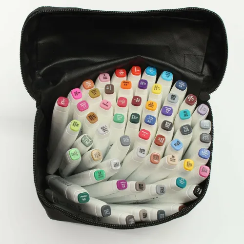 60 Colors Marker Pen Set Graphic Art Twin Broad Fine Point Oil Marker Watercolor Pen Painting Brush for Student