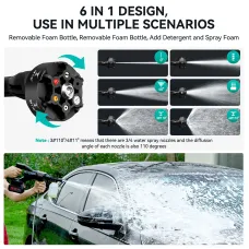Andeman 3.0AH Brushed Car Washer Water Spayer Wash Machine 800psi 1.5GPM 6-in-1 Nozzle