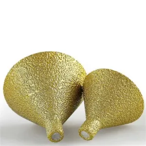 M10 M14 Thread Diamond Brazed Chamfering Bit 38mm 50mm Beveling Hole Opener for Marble Tile Quartz 50 Grit for Angle Grinder