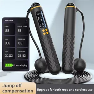 KALOABluetooth Smart Count Jump Rope Type-Charging Weighted / Cordless Wire Rope Adjustable Jump Rope Trainer Digital Wireless Calorie Counter