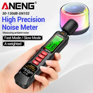 ANENG GN102 Digital Noise Meter 30-130dB Sound Level Meter LCD Backlit Display Compact Design Accurate Measurement