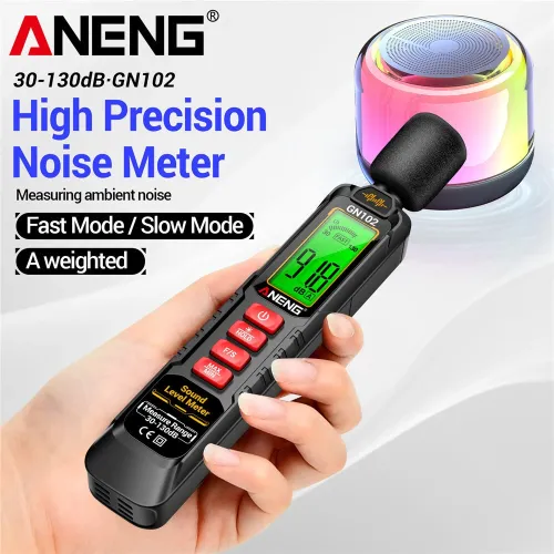 ANENG GN102 Digital Noise Meter 30-130dB Sound Level Meter LCD Backlit Display Compact Design Accurate Measurement