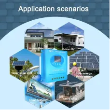 100A/120A/150A 12V/24V/36V/48V MPPT Solar Controller Power Display Dual USB Output Intelligent Charging Light Control Lead-Acid Lithium