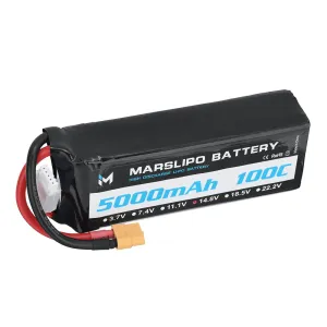 MARSLIPO 14.8V 5000mAh 100C 4S Lipo Battery XT60 Plug for RC Drones