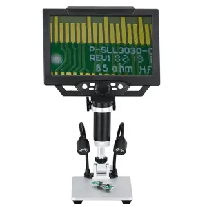 G1600 9 Inches Large Color Screen Digital Microscope HD 12MP Display 1-1600X Continuous with LED Highlight Fill Light