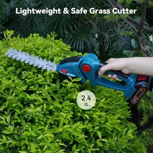 Cordless 2-in-1 Hedge Trimmer and Grass Shear 18V Rechargeable for Weeding and Pruning Compatible with Batteries Precision Cutting Garden Tool with Charger and Batteries