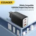 [GaN Tech] ESSAGER 67W 3-Port USB PD Charger 2USB-C+USB-A QC3.0 2.0 PD AFC FCP SCP BC1.2 DCP Apple2.4A Fast Charging Wall Charger Adapter EU Plug for iPhone 15 14 13 for Xiaomi 14pro for Huawei Pura 70 Ultra for Samsung Galaxy S24