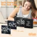 LCD Digital Desk Wall Alarm Clock with USB Charging Station Dual Screen LED Dimming Temperature And Humidity Electronic Clock Radio Alarm Clock