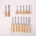 16 Pcs Carving Tools Set Chromium-Vanadium Steel Wood Chisels with Wooden Handles Canvas Bag for Woodworking with Sharpening Stone