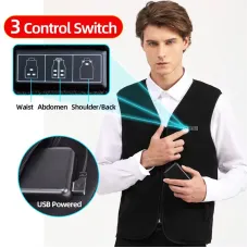 TENGOO HS-05 V-neck Slimming 5 Areas Smart Heating Vest 3 Gear Temperature USB Charging Winter Warmth Cold-proof Waistcoat for Men Women Elderly People