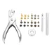 360Pcs/Set Leather Rivets Double Cap Rivet Tubular Metal Studs 1 Sizes with Punch Pliers and 3 Pieces Setting Tool Kit for Leather Craft Repairs Decoration