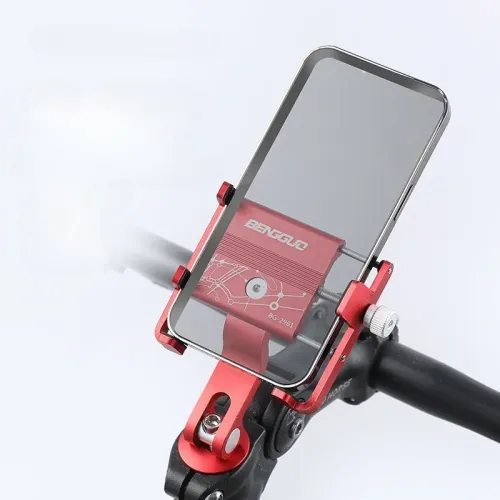 BENGGUO Bike Holder Aluminum Alloy 180 Adjustable Sturdy Anti-fall Waterproof 0.2kg Lightweight Handlebar Holder Suitable for 50-95cm width Mobile Phone for Motorcycle Bicycle Scooter