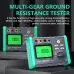 DY4100A DY4100B High Accuracy Digital Grounding Resistance Tester Multi Gear Voltage Meter Soil Resistivity Measurement AC DC Photovoltaic Voltage Tester Wide Testing Range Large Backlit Display Screen